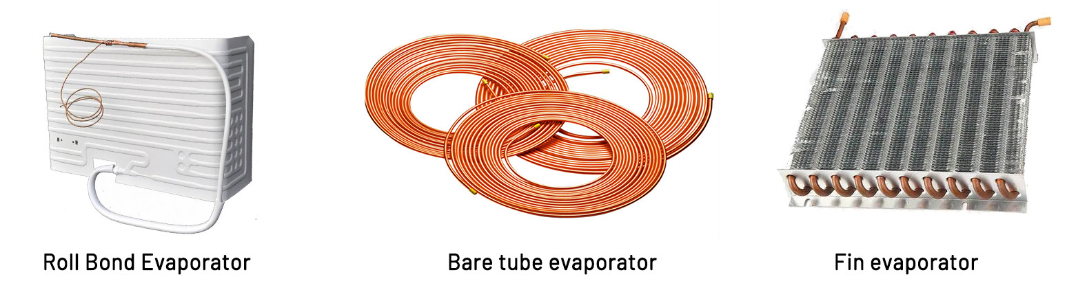 The Difference Among Roll Bond Evaporators, Bare Tube Evaporators and Fin Evaporators (for Commercial Refrigerator)